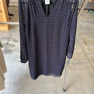 Chic Purple and Black Geometric Dress